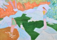 Large Sally Michel Avery Painting, 49W - Sold for $51,200 on 11-04-2023 (Lot 587A).jpg